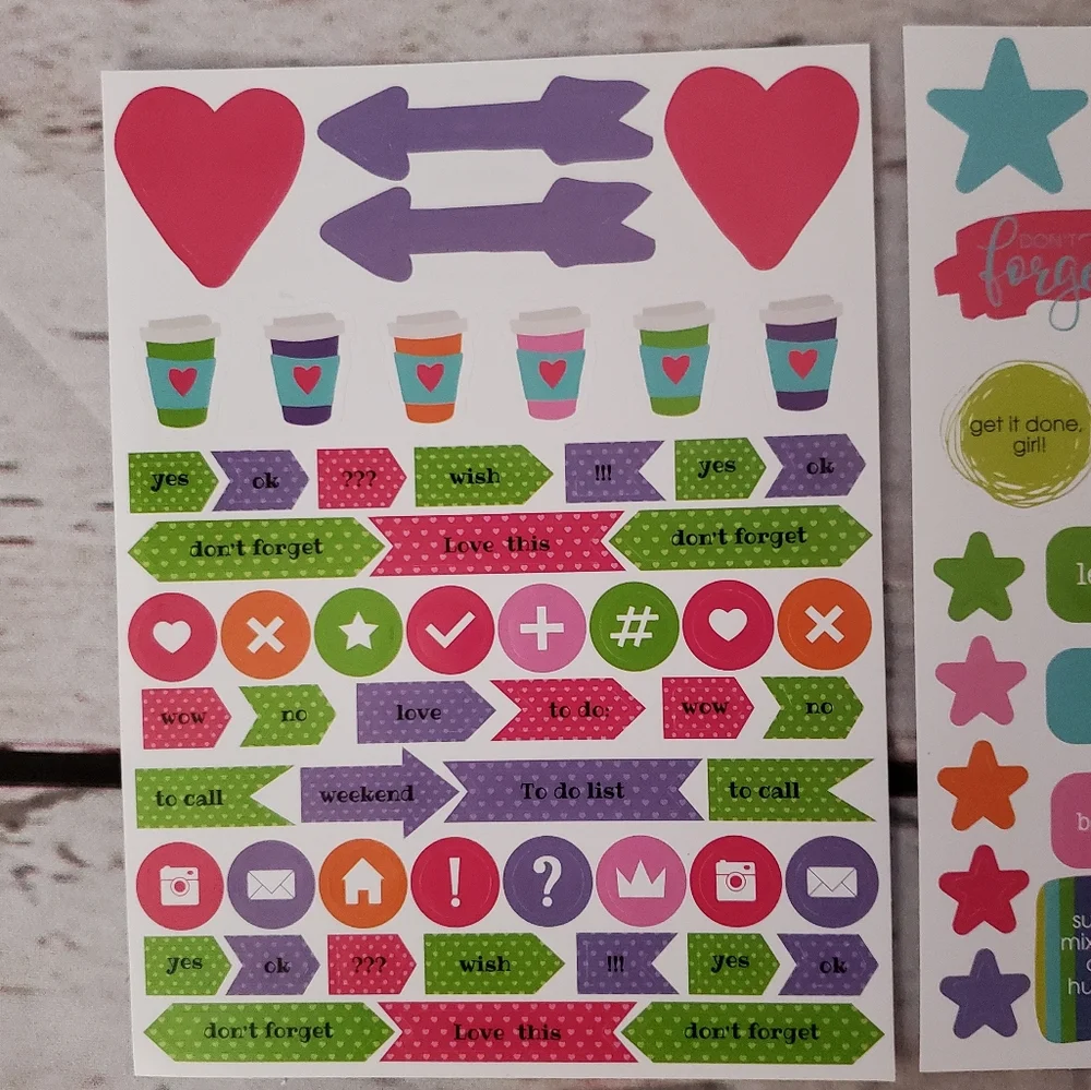 Planner stickers bundle reminders, quotes, motivational